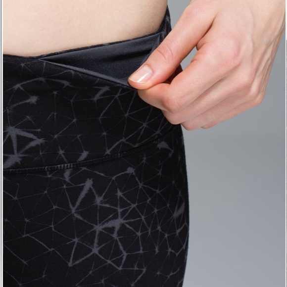 Lululemon Wunder Under Crop II Leggings Star Crushed Coal Black Mid Rise Size 4 - Picture 3 of 10